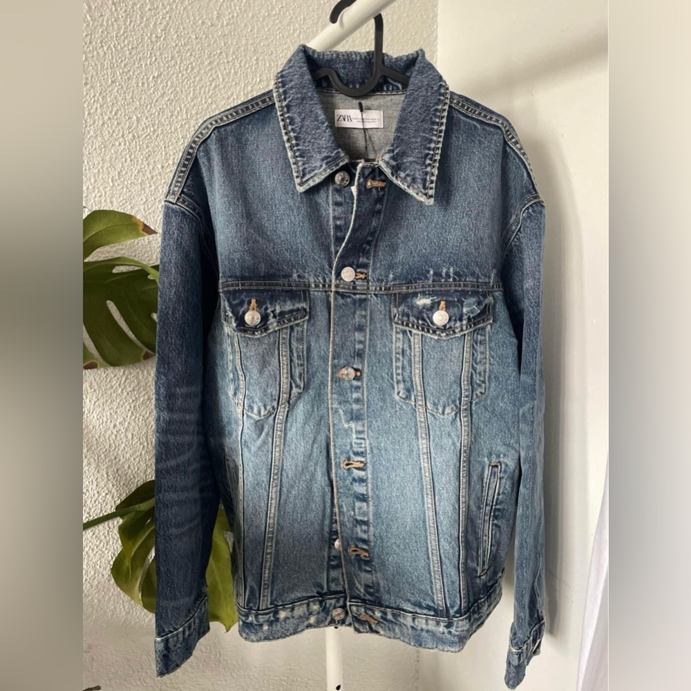 Zara Blue oversized Denim Jacket